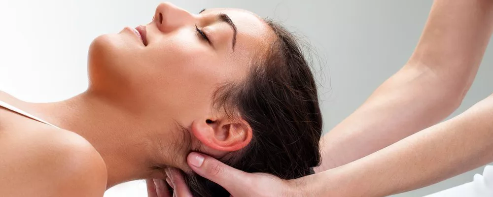 Woman having a head massage